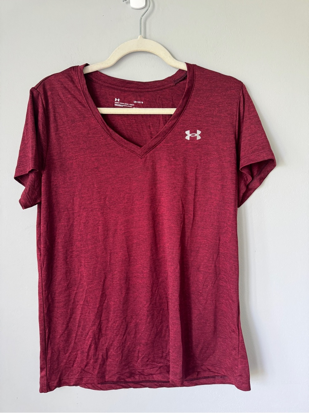 Under Armour Women's Short-Sleeve V-Neck Tee — Burgundy Heather